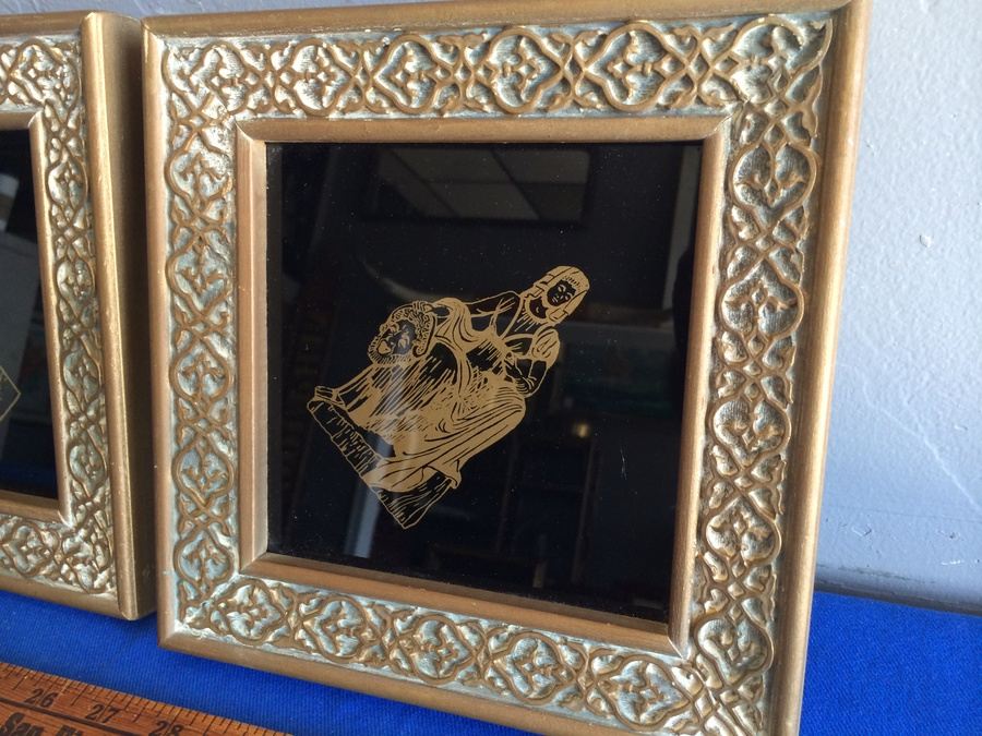 Framed Gold on Black Glass Artwork [Photo 2]