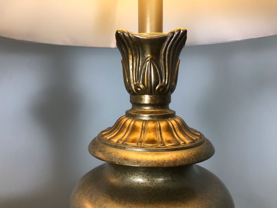 Pair Of Metal Table Lamps With Stiffel Shades 31H [Photo 6]