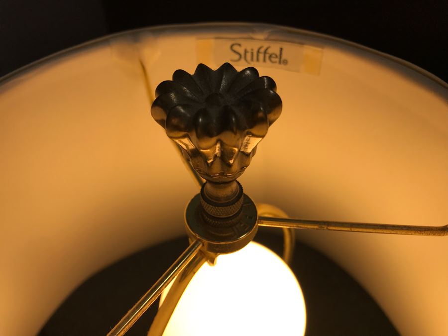 Pair Of Metal Table Lamps With Stiffel Shades 31H [Photo 7]