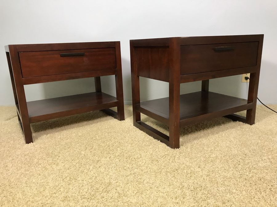 Pair Of Modern Nightstands By Casana 27W X 19D X 24H [Photo 4]