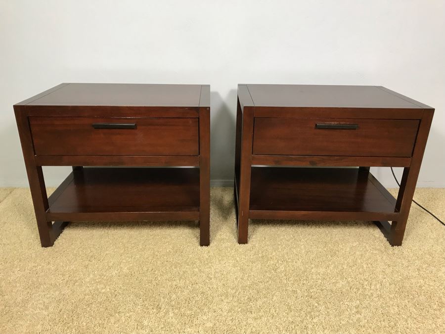 Pair Of Modern Nightstands By Casana 27W X 19D X 24H [Photo 2]