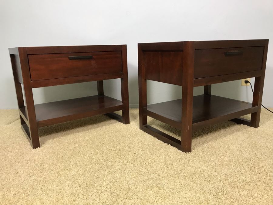 Pair Of Modern Nightstands By Casana 27W X 19D X 24H [Photo 3]