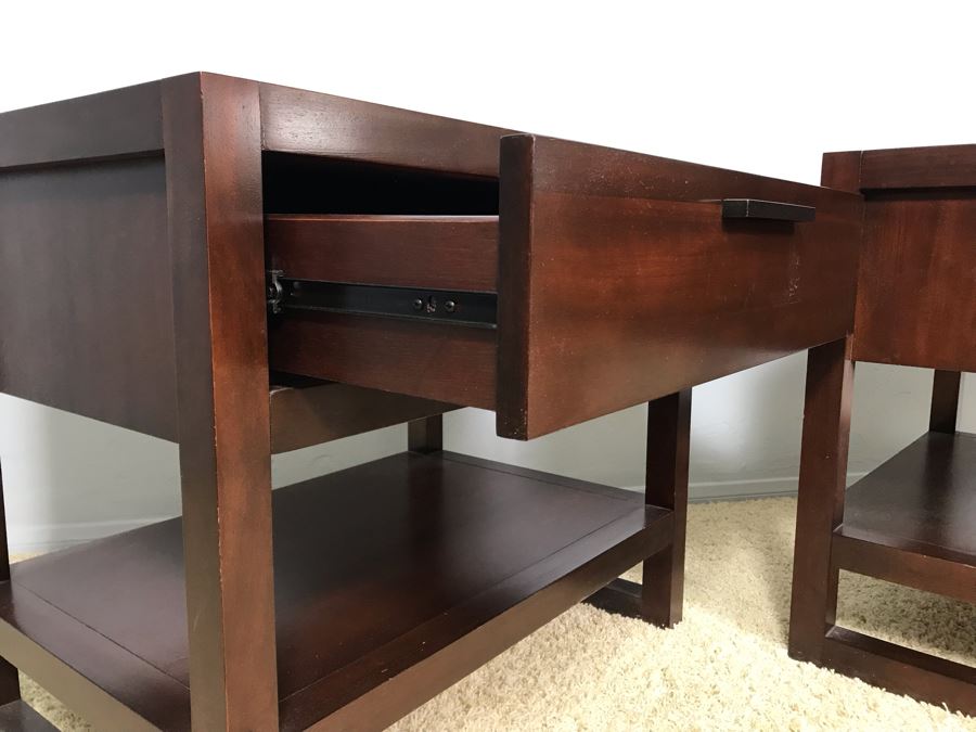 Pair Of Modern Nightstands By Casana 27W X 19D X 24H