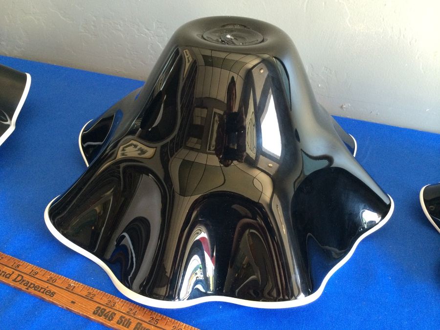 Large Purple Hand-Blown Glass Nesting Bowls - Each is Signed - Similar to Dale Chihuly  [Photo 16]