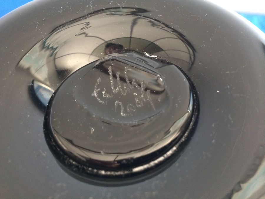 Large Purple Hand-Blown Glass Nesting Bowls - Each is Signed - Similar to Dale Chihuly  [Photo 3]