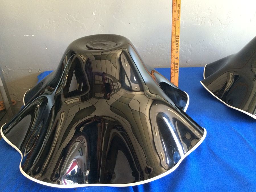 Large Purple Hand-Blown Glass Nesting Bowls - Each is Signed - Similar to Dale Chihuly  [Photo 17]