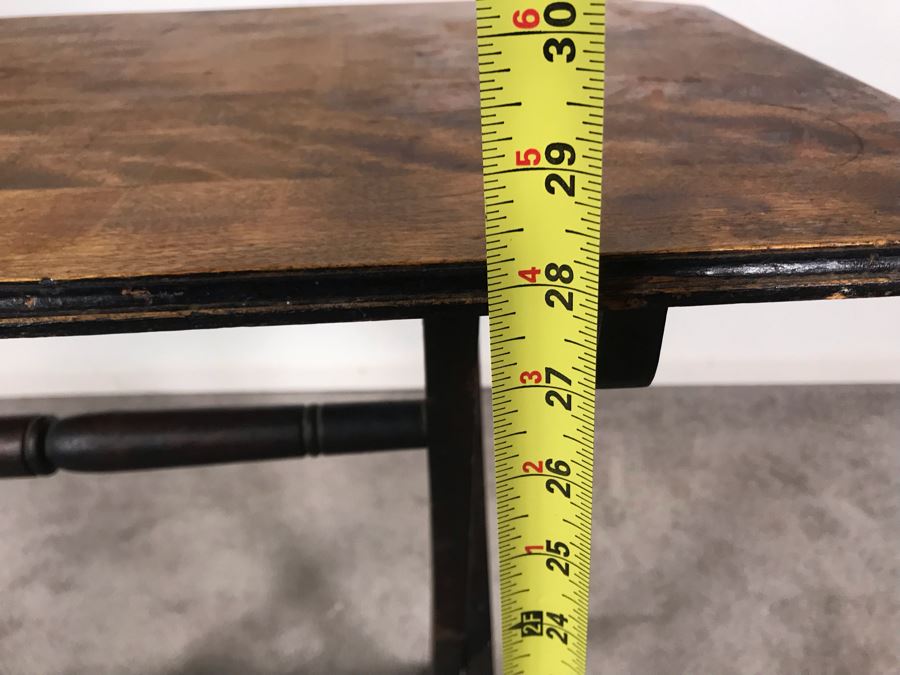 Antique Primitive Hand Painted Folding Table With Birds 30W X 15D X 28H [Photo 21]