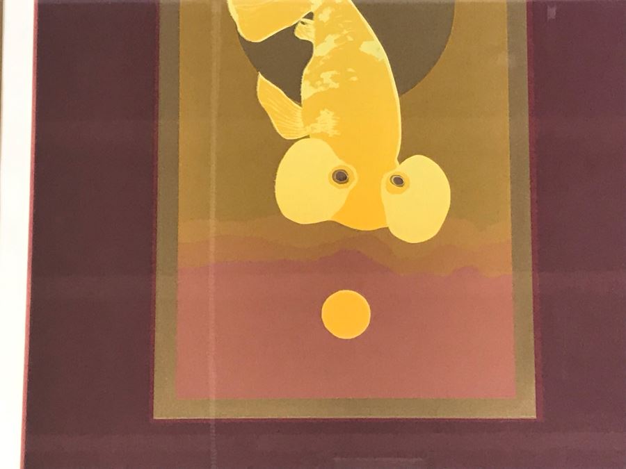 Hand Signed B. Haddock Goldfish Limited Edition Lithograph In Stunning Dovetail Wooden Frame 3 Of 35 - 16W X 22H [Photo 6]