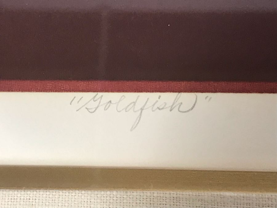 Hand Signed B. Haddock Goldfish Limited Edition Lithograph In Stunning Dovetail Wooden Frame 3 Of 35 - 16W X 22H [Photo 8]