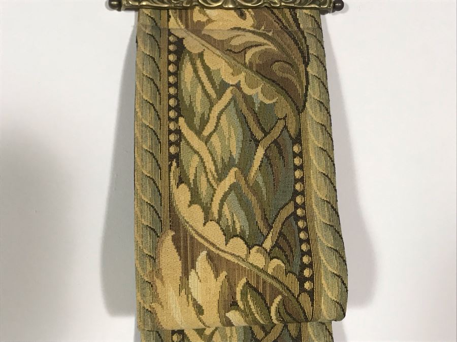 Tapestry Wine / Magazine Holder With Brass Hardware By Corona Decor Co 48L X 7W [Photo 5]