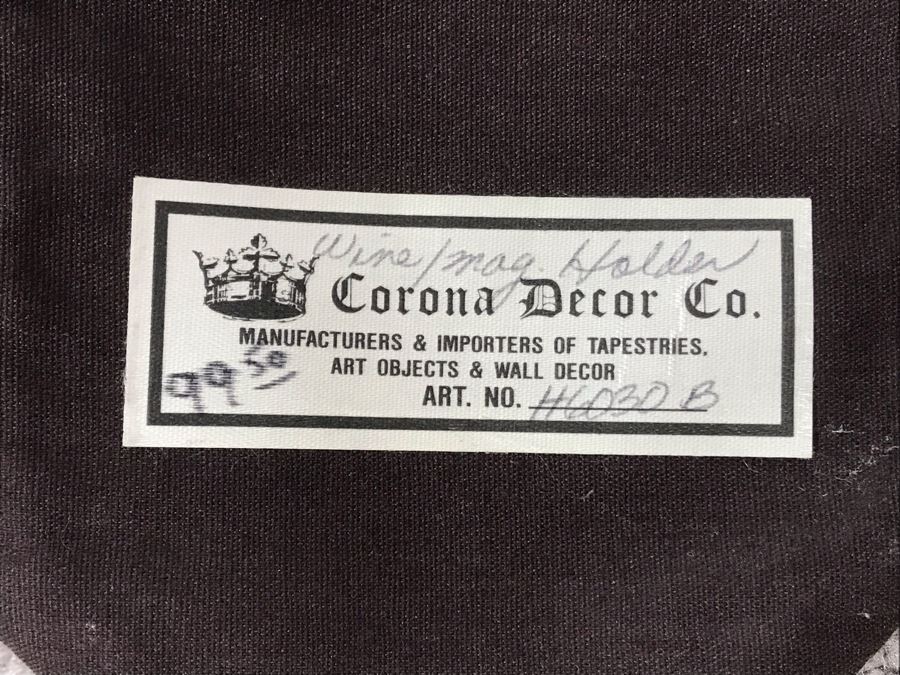 Tapestry Wine / Magazine Holder With Brass Hardware By Corona Decor Co 48L X 7W [Photo 8]