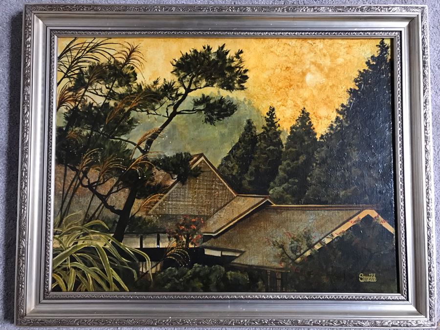 Original Framed Oil Painting Signed Smith 24 X 18 [Photo 1]