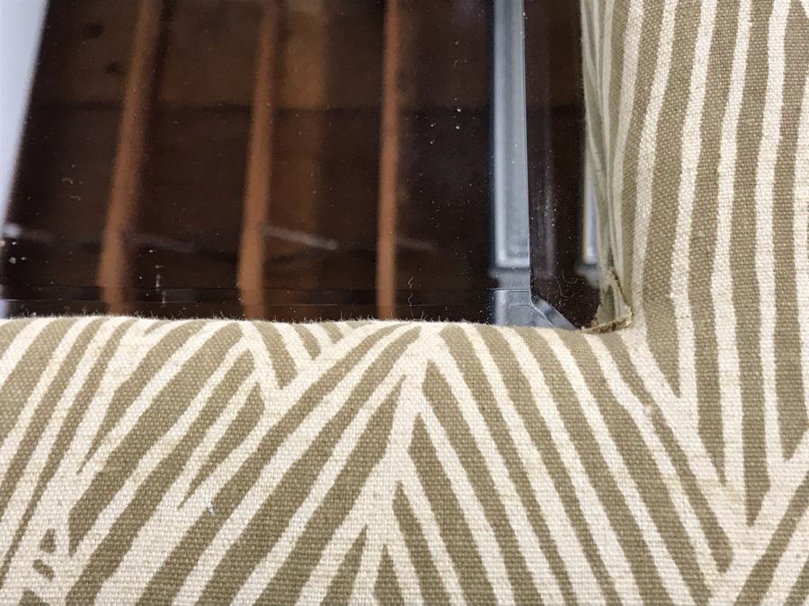 Designer Upholstered Wall Mirror With Domed Top 33W X 53H [Photo 3]