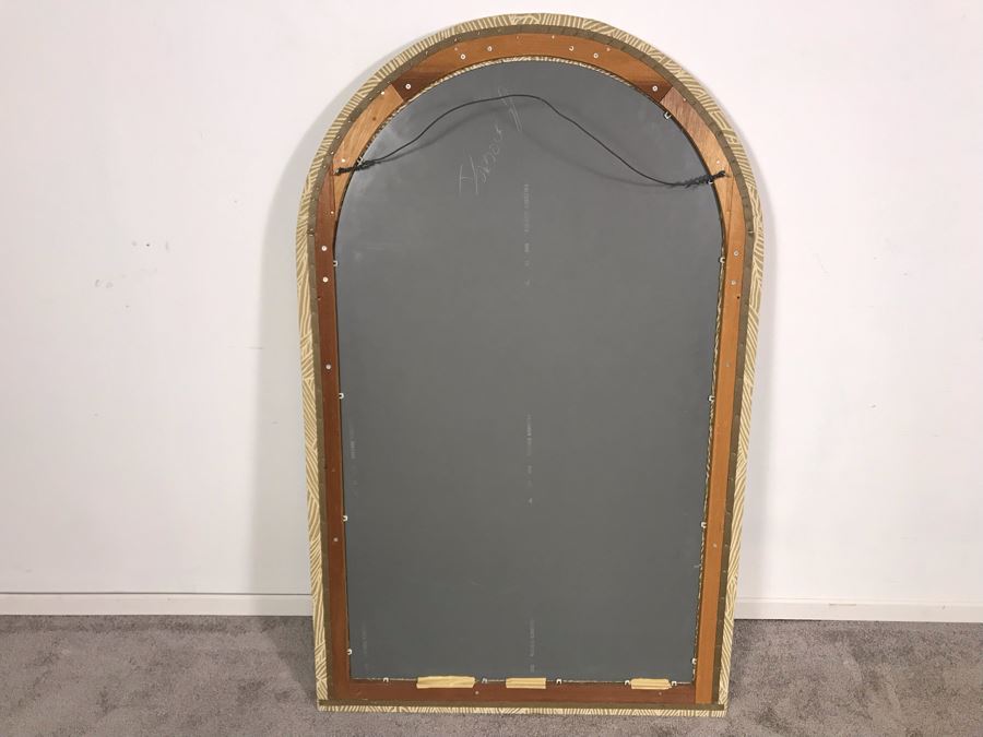 Designer Upholstered Wall Mirror With Domed Top 33W X 53H [Photo 6]