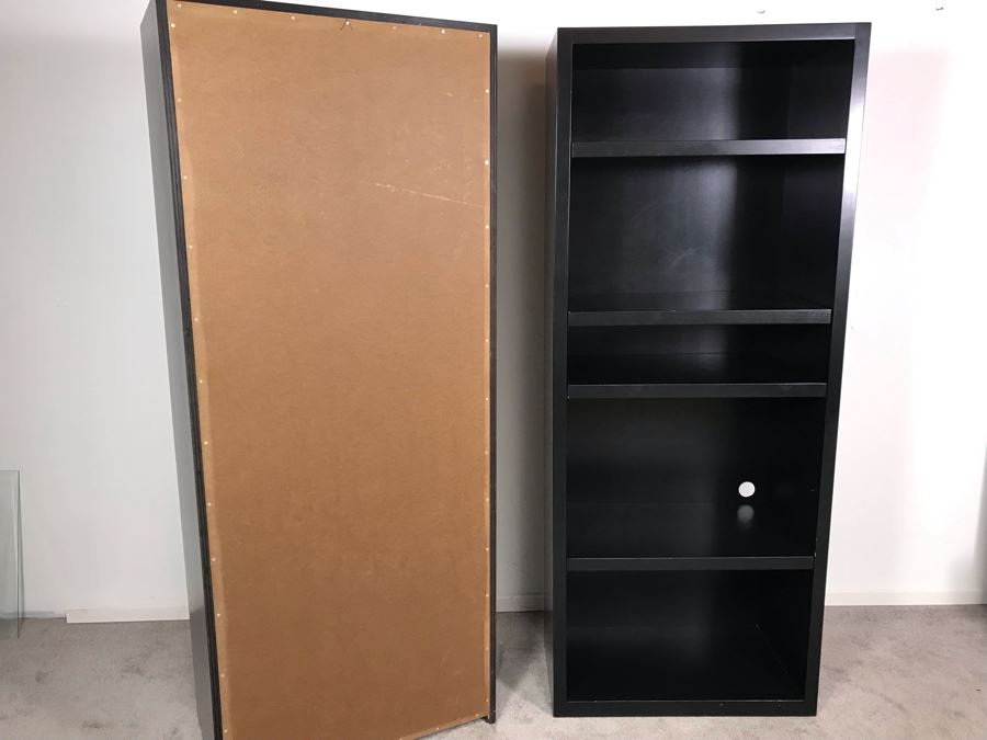 Pair Of Black Solid Wood Adjustable Shelves Bookcases Bookshelves Each 29W X 16D X 72H [Photo 8]