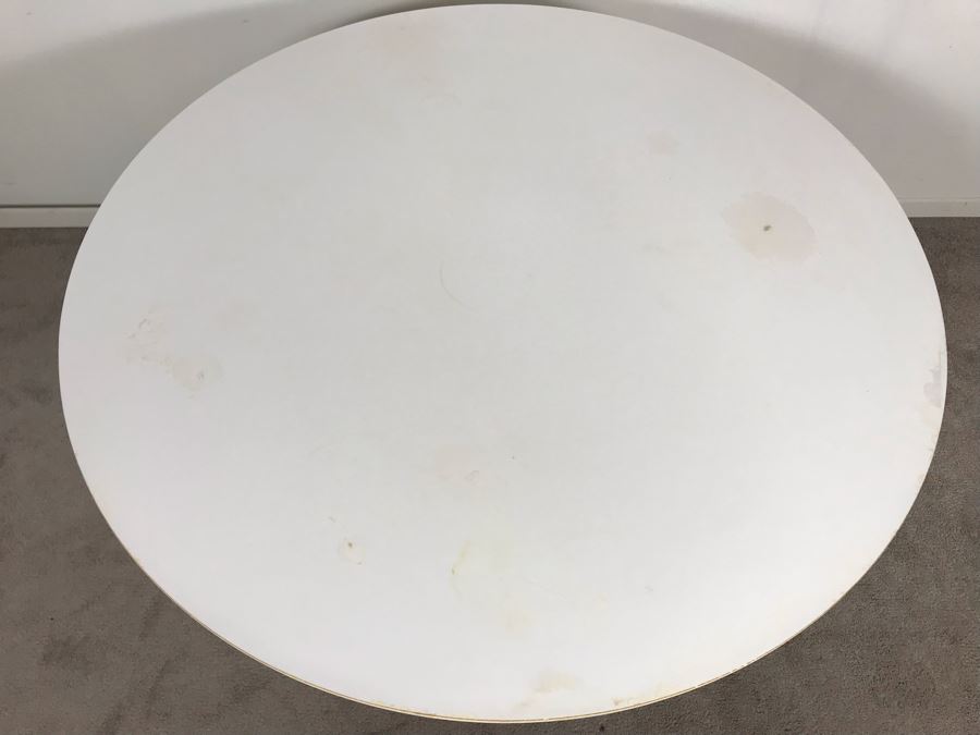 Mid-Century Modern 1960s White Tulip Table By Burke, Inc 41R X 25.5H [Photo 13]