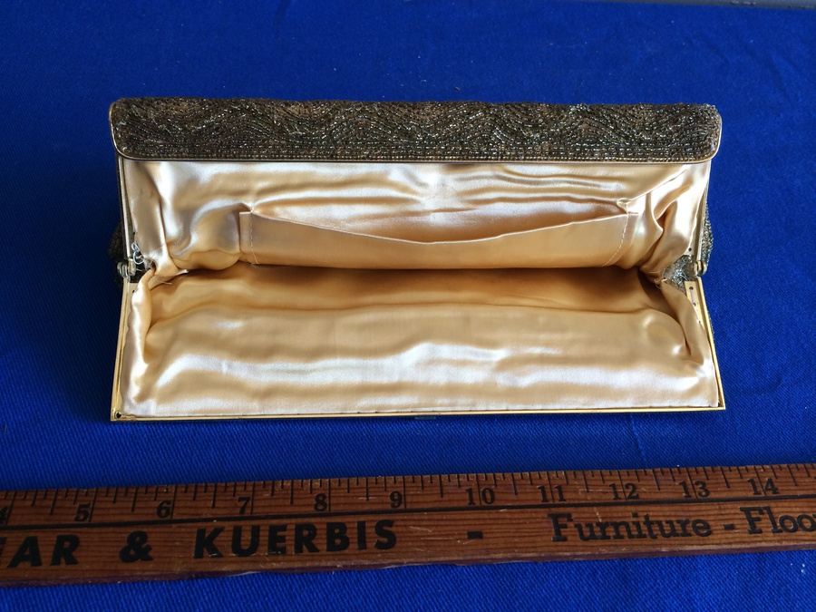 Vintage Gold Beaded Purse Clutch - Made in Japan - Walborg [Photo 3]