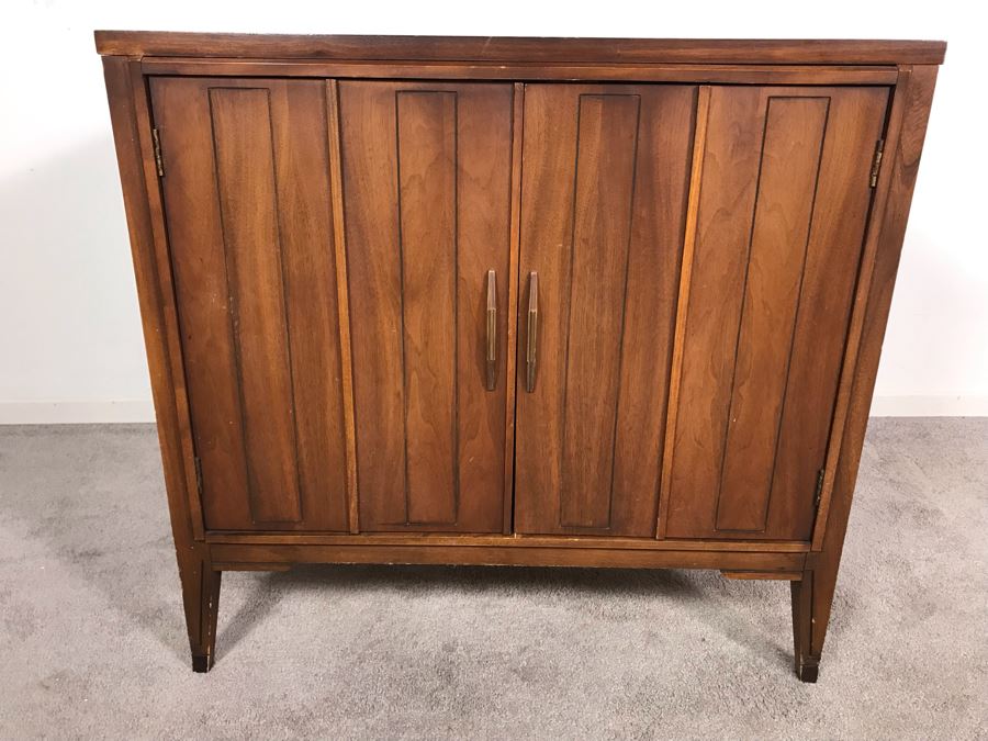 Mid-Century Wooden Cabinet With Two Doors 32W X 19D X 30.5H [Photo 2]