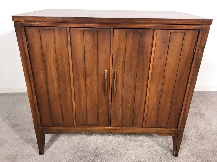 Mid-Century Wooden Cabinet With Two Doors 32W X 19D X 30.5H [Photo 3]