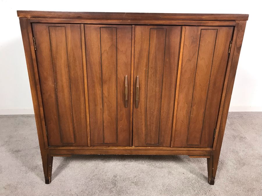 Mid-Century Wooden Cabinet With Two Doors 32W X 19D X 30.5H [Photo 4]