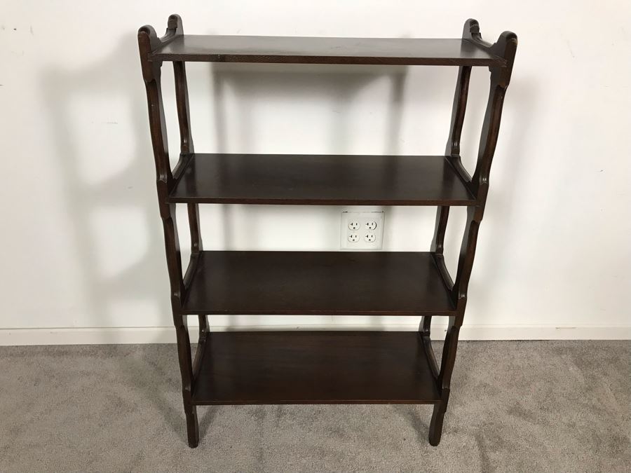 Vintage Wooden Bookshelf By McClellan Mfg Co Los Angeles 24W X 10D X 38H [Photo 2]