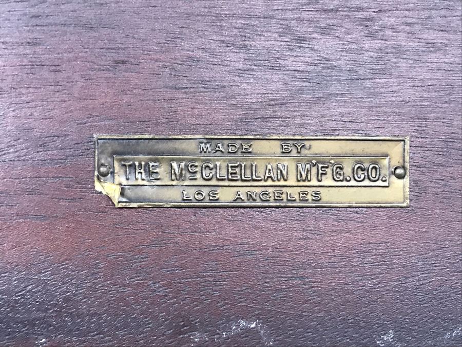 Vintage Wooden Bookshelf By McClellan Mfg Co Los Angeles 24W X 10D X 38H [Photo 6]