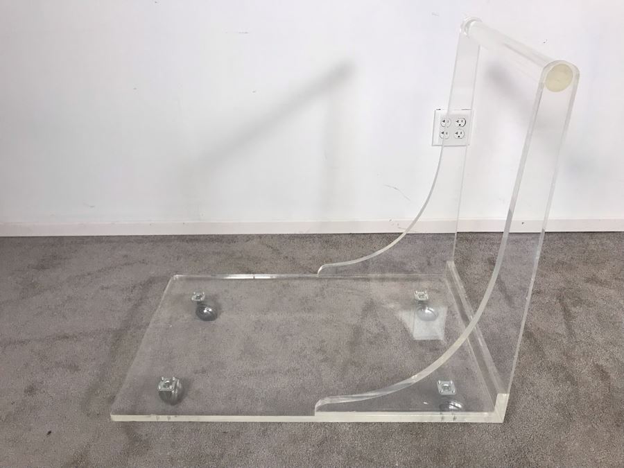 Custom Mid-Century Modern Lucite Rolling Cart With Handle 32W X 20D X 31H [Photo 6]