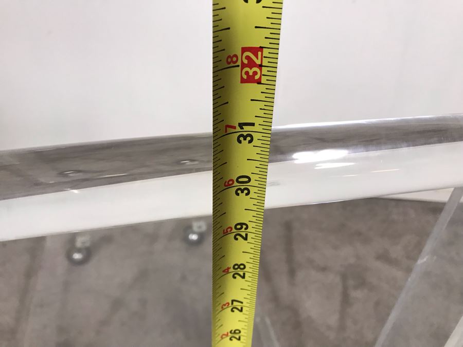 Custom Mid-Century Modern Lucite Rolling Cart With Handle 32W X 20D X 31H [Photo 11]