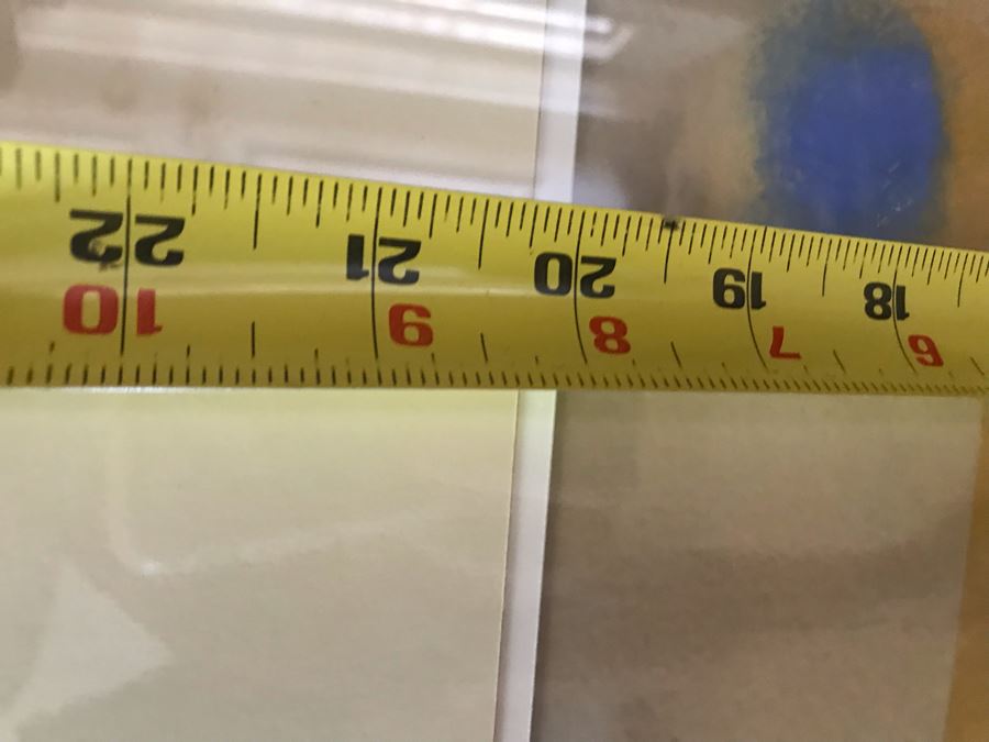 Dick Phillips (1933-2011) Original Acrylic On Paper Abstract Painting Titled 'Equipoise' Purchased From Riggins Gallery In Scottsdale, AZ For $900 In 1990 (Glass Has Internal Chips Near Edge Of Frame) 20 X 9.5 [Photo 11]