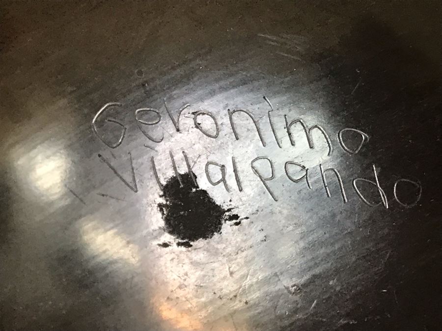 Signed Native American Black Pottery By Geronimo Villalpando (Jeronimo) 7W X 5H [Photo 10]