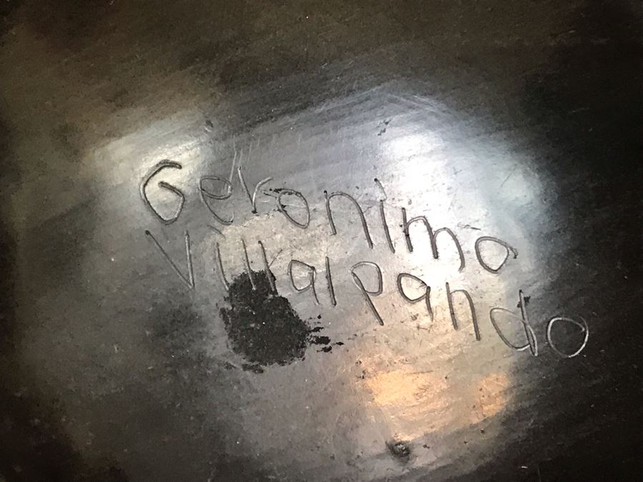 Signed Native American Black Pottery By Geronimo Villalpando (Jeronimo) 7W X 5H [Photo 12]