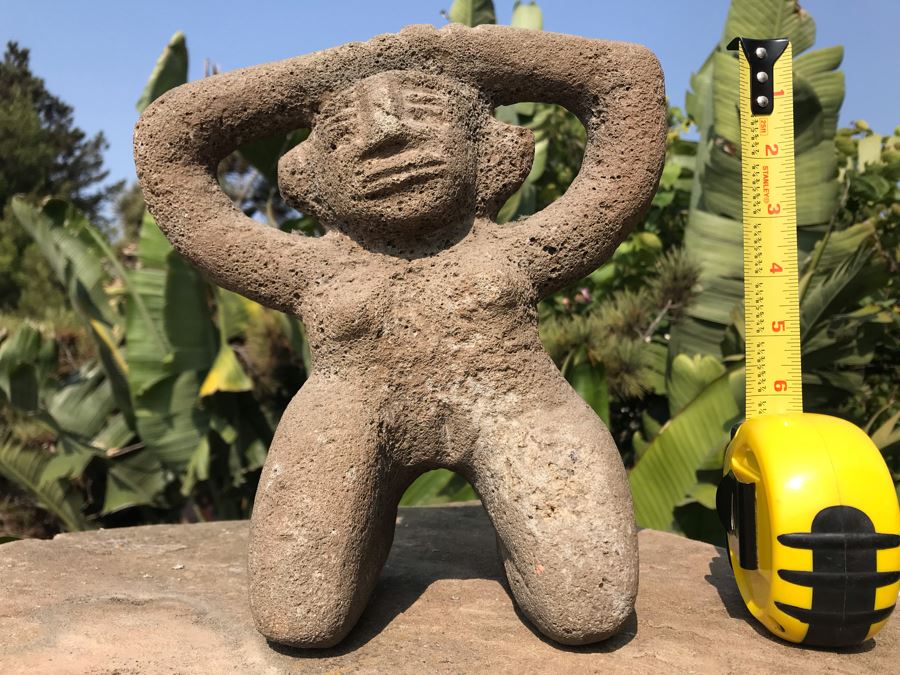 Pre-Columbian Costa Rican Hand Carved Stone Fertility Idol Sculpture 9W X 5D X 9H [Photo 4]