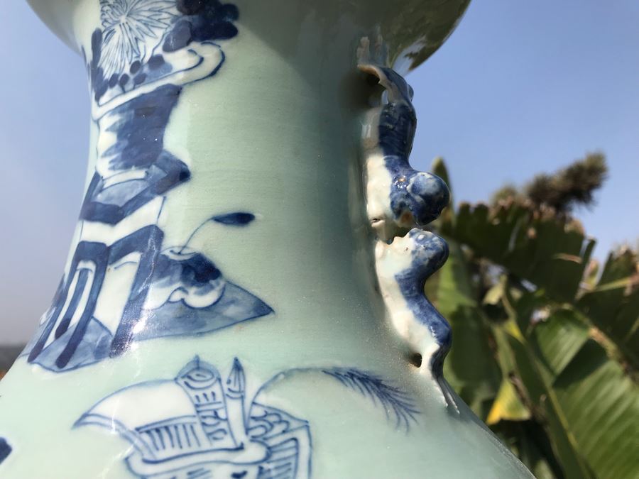 Large Antique Chinese Porcelain Jar Collected In Beijing China Crafted In Reign Of The Ch'ing Dynasty Emperor T'ung Chih (1861-1875) 17H X 9W [Photo 6]