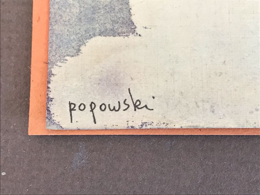 Original Stella Popowski Mid-Century Painting On Paper Titled 'The Heart Is Made To Be Broken, And After It Has Mended, To Be Broken Again.' 5 X 8 [Photo 6]