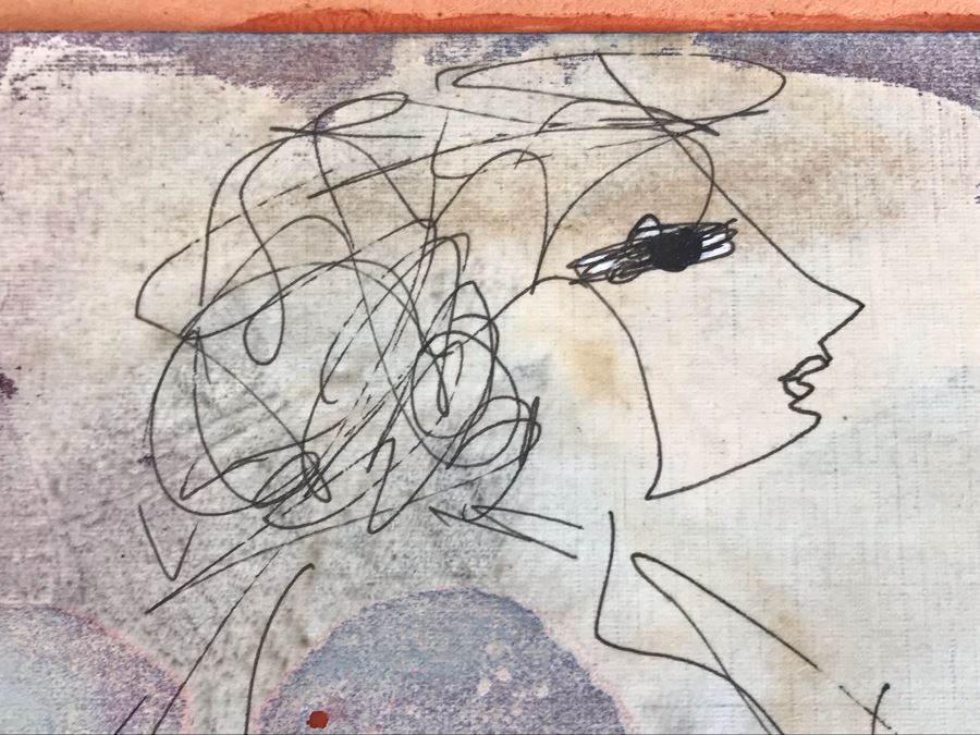 Original Stella Popowski Mid-Century Painting On Paper Titled 'The Heart Is Made To Be Broken, And After It Has Mended, To Be Broken Again.' 5 X 8 [Photo 8]