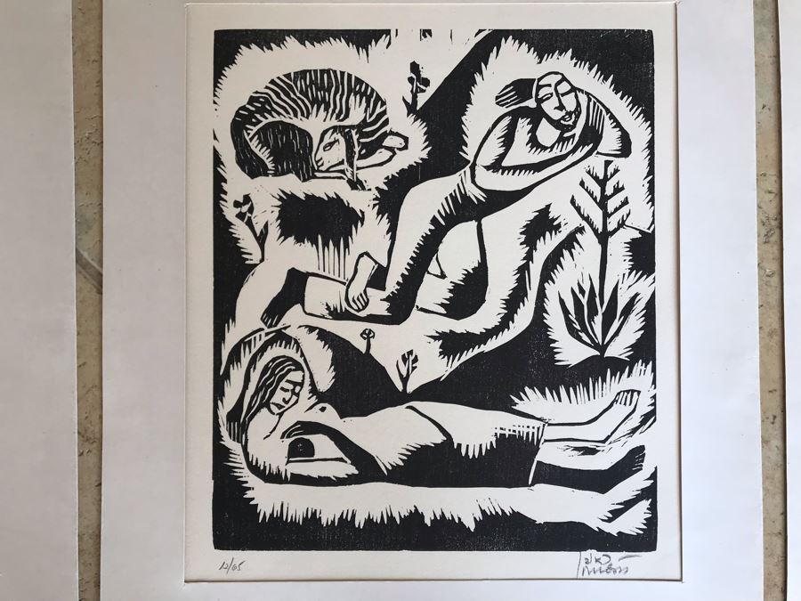Reuven Rubin (1893-1974) Rare Original Set Of Six Out Of Print Wood Cuts 13 X 11 Individually Hand Signed With Presentation Box And Large Flyer 12 Of 65 (One Of Israel's Top Artists) [Photo 22]