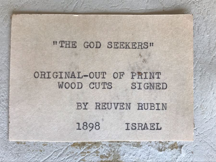 Reuven Rubin (1893-1974) Rare Original Set Of Six Out Of Print Wood Cuts 13 X 11 Individually Hand Signed With Presentation Box And Large Flyer 12 Of 65 (One Of Israel's Top Artists) [Photo 7]