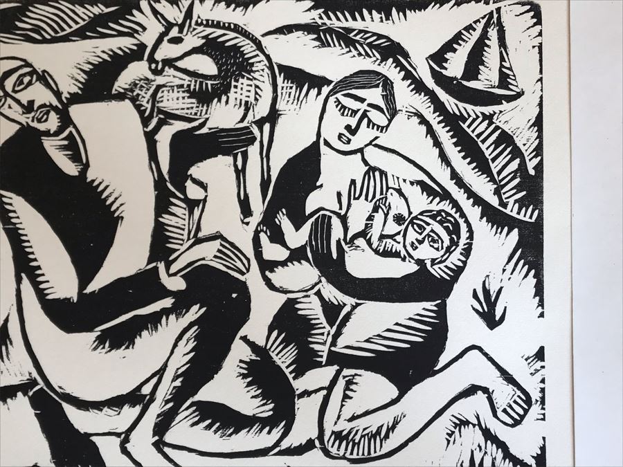 Reuven Rubin (1893-1974) Rare Original Set Of Six Out Of Print Wood Cuts 13 X 11 Individually Hand Signed With Presentation Box And Large Flyer 12 Of 65 (One Of Israel's Top Artists) [Photo 40]