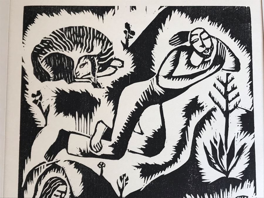Reuven Rubin (1893-1974) Rare Original Set Of Six Out Of Print Wood Cuts 13 X 11 Individually Hand Signed With Presentation Box And Large Flyer 12 Of 65 (One Of Israel's Top Artists) [Photo 23]