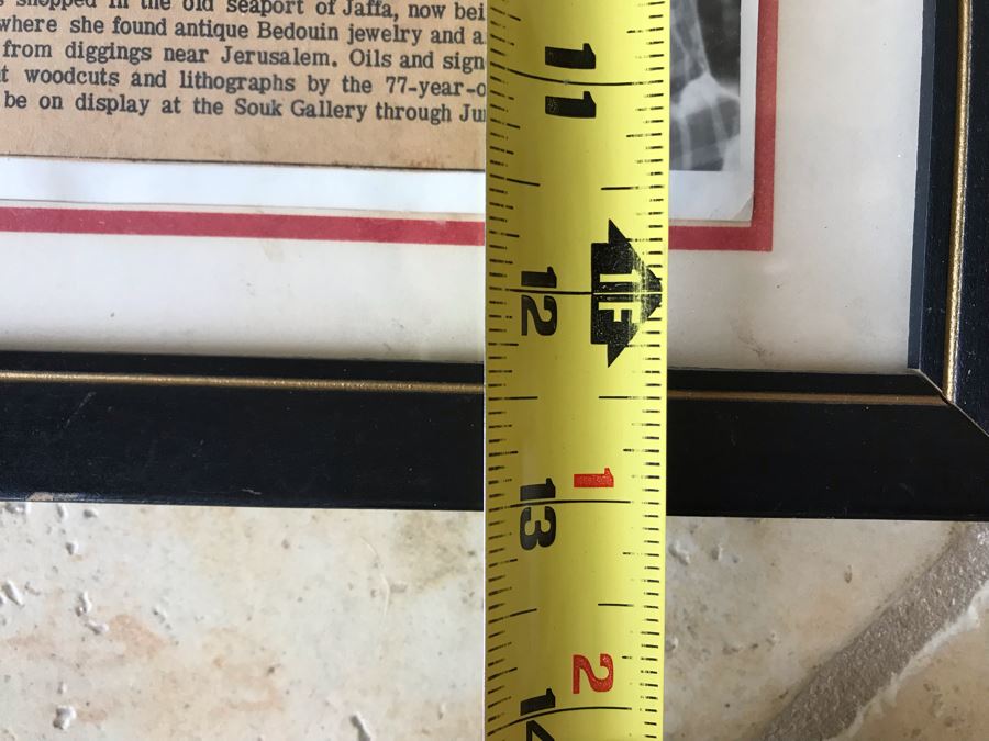 Hand Signed Reuven Rubin (1893-1974) Photograph Personalized To Jean Klafs And Newspaper Article Discussing Her Trip To Meet With Rubin In Israel To Purchase Some Of His Artwork For Her Souk Gallery In Newport Beach, CA 11 X 13 [Photo 14]