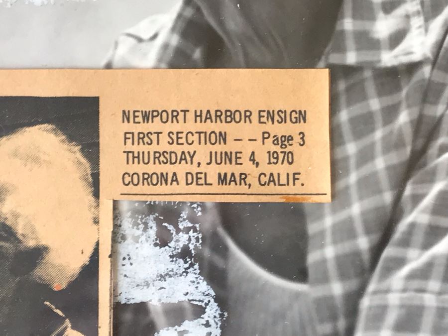 Hand Signed Reuven Rubin (1893-1974) Photograph Personalized To Jean Klafs And Newspaper Article Discussing Her Trip To Meet With Rubin In Israel To Purchase Some Of His Artwork For Her Souk Gallery In Newport Beach, CA 11 X 13 [Photo 10]