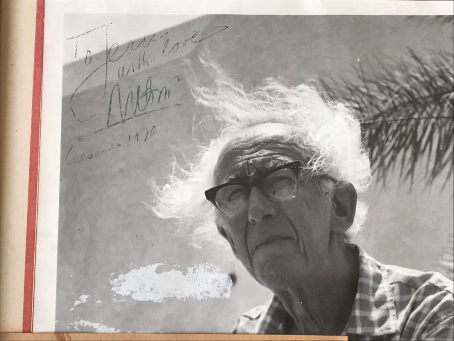 Hand Signed Reuven Rubin (1893-1974) Photograph Personalized To Jean Klafs And Newspaper Article Discussing Her Trip To Meet With Rubin In Israel To Purchase Some Of His Artwork For Her Souk Gallery In Newport Beach, CA 11 X 13 [Photo 3]