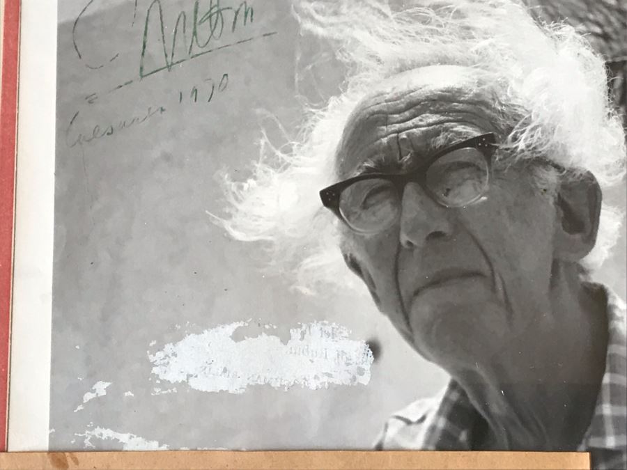 Hand Signed Reuven Rubin (1893-1974) Photograph Personalized To Jean Klafs And Newspaper Article Discussing Her Trip To Meet With Rubin In Israel To Purchase Some Of His Artwork For Her Souk Gallery In Newport Beach, CA 11 X 13 [Photo 6]