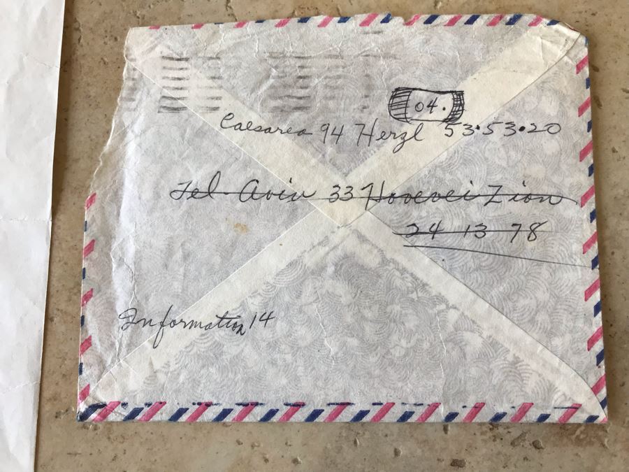 Hand Signed Reuven Rubin (1893-1974) Letter Welcoming Jean Klafs To Visit Him In Tel Aviv, Israel With Insightful Commentary On Endless War In Israel Dated 1970 [Photo 6]