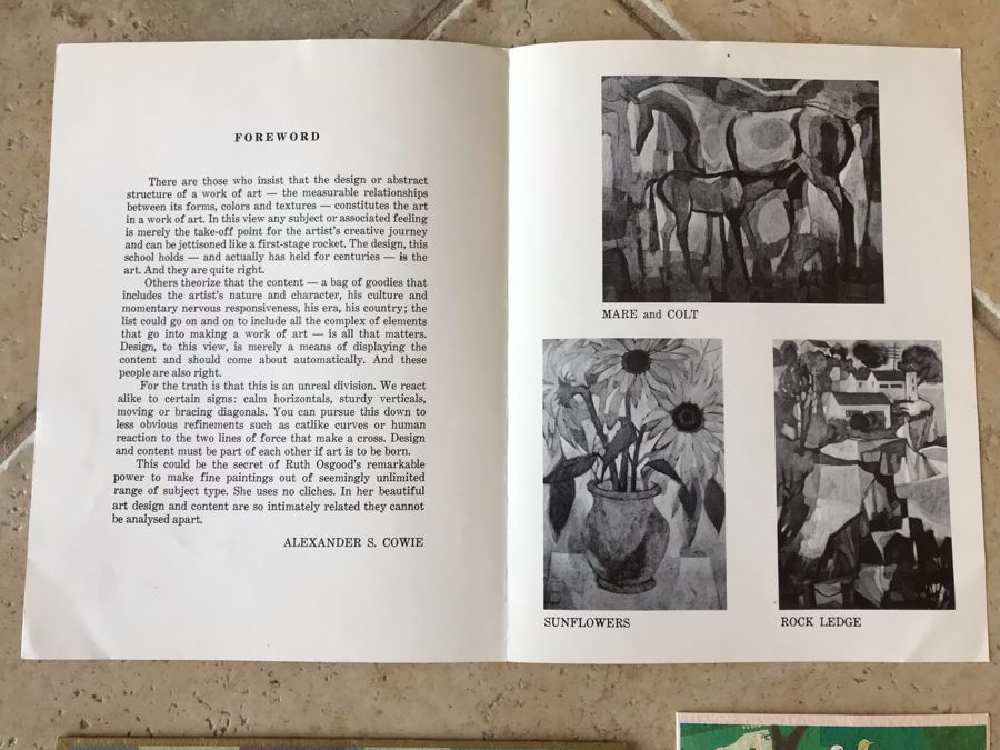 Pair Of Hand Signed Ruth Osgood Greeting Cards And Ruth Osgood Artist Flyer From Cowie Galleries In L.A. [Photo 5]