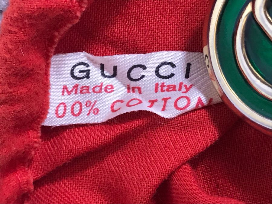 GUCCI Italy Gold Tone Metal Chain Belt With Red GUCCI Dust Cover [Photo 13]