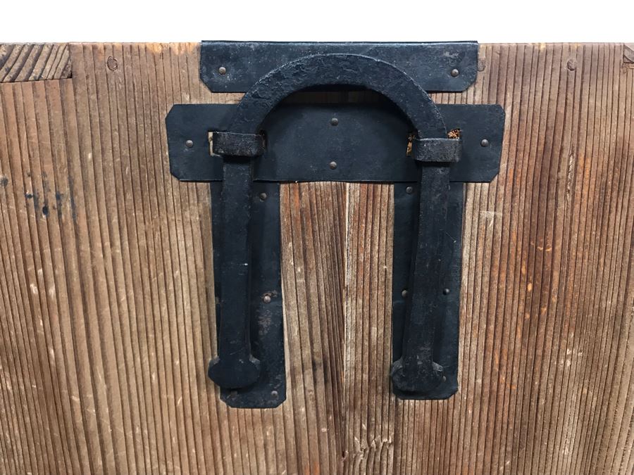 Vintage Asian Two-Drawer Tansu Wooden Chest (One Of Side Handles Is Broken) 38.5W X 16D X 20H [Photo 11]