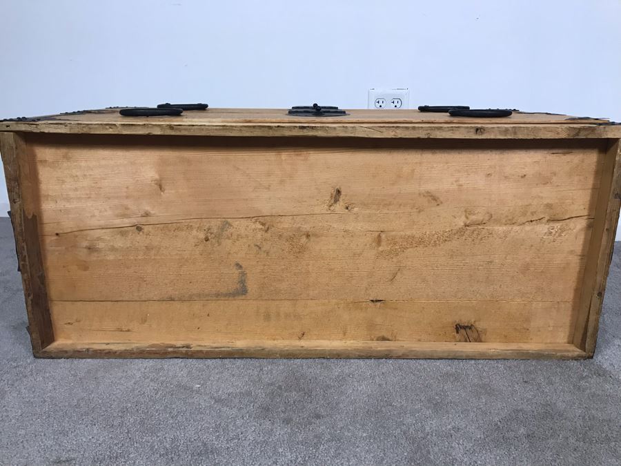 Vintage Asian Two-Drawer Tansu Wooden Chest (One Of Side Handles Is Broken) 38.5W X 16D X 20H [Photo 16]