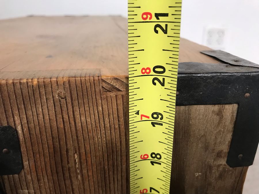 Vintage Asian Two-Drawer Tansu Wooden Chest (One Of Side Handles Is Broken) 38.5W X 16D X 20H [Photo 19]