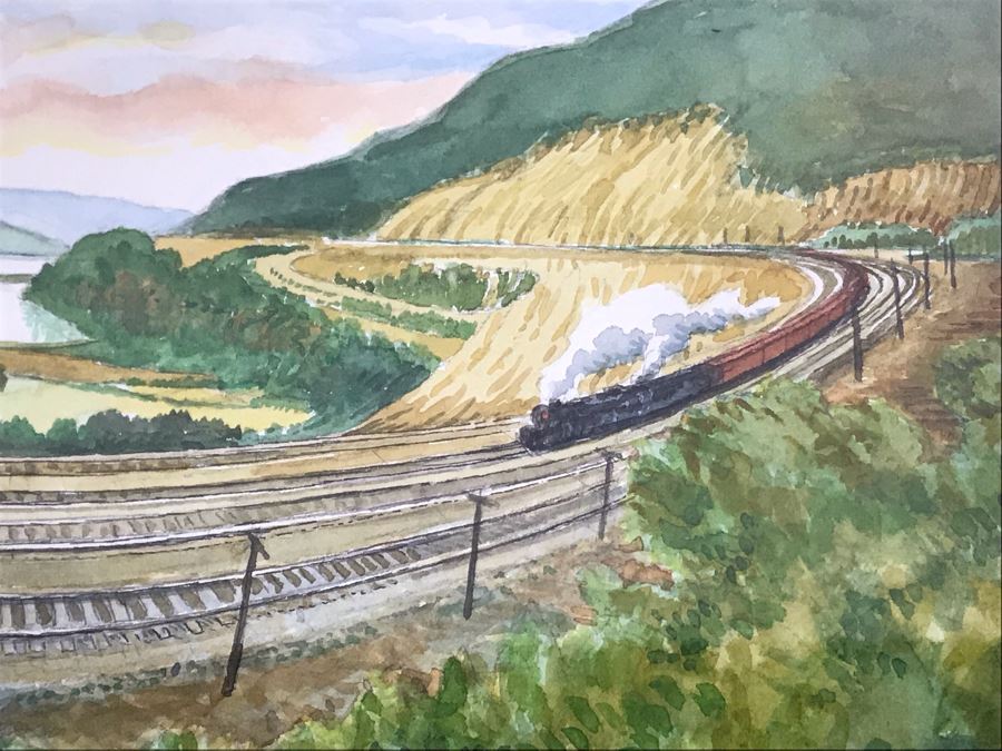 Original Joe Servello Watercolor Painting Of Altoona's Railroad ...